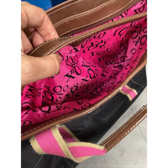 Vintage XOXO Pink Black Tote Bag - 18.5x14” - Picture 10 of 14